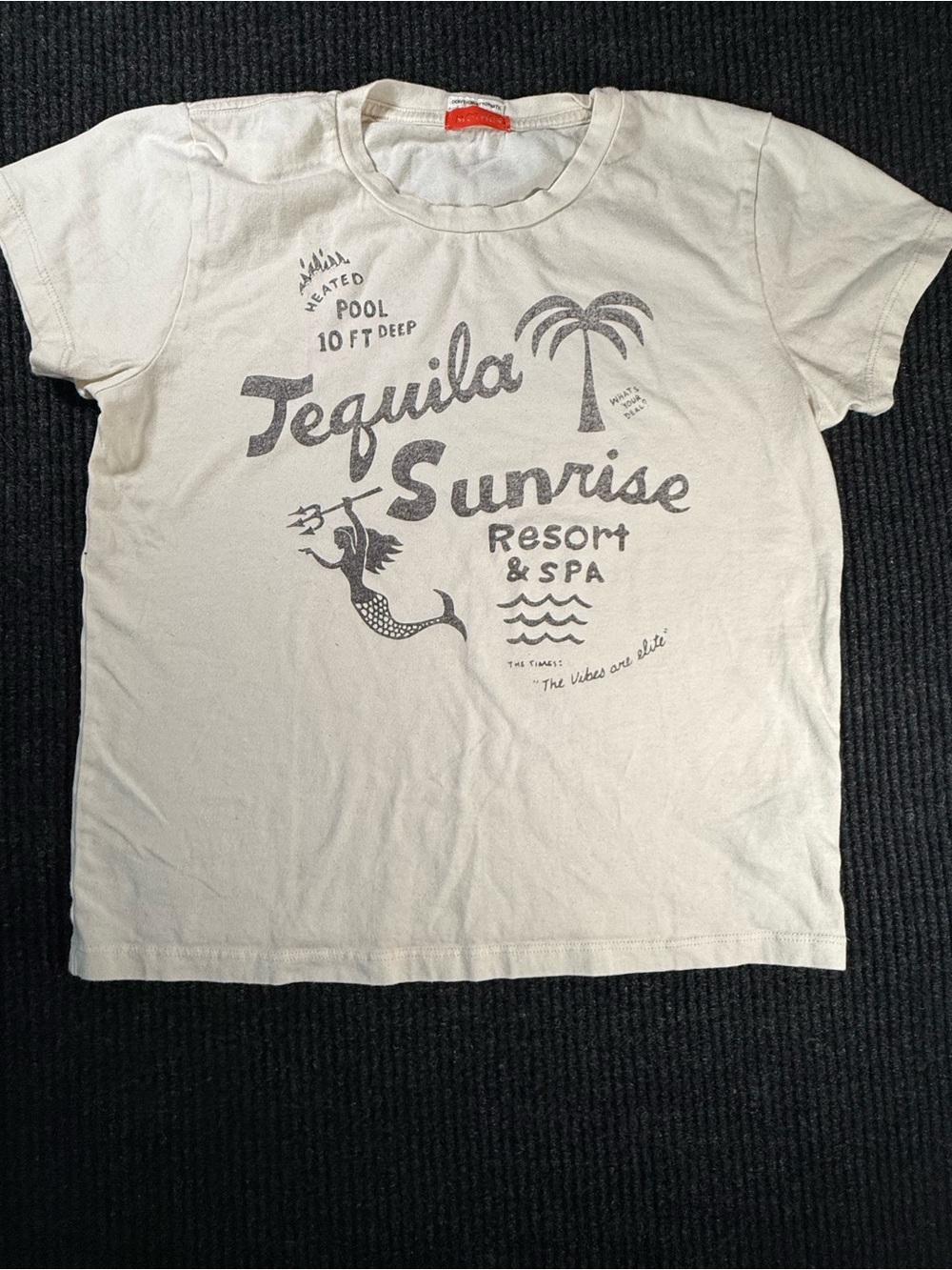MOTHER Cream 'Tequila Sunrise' Graphic Short Sleeve Tee